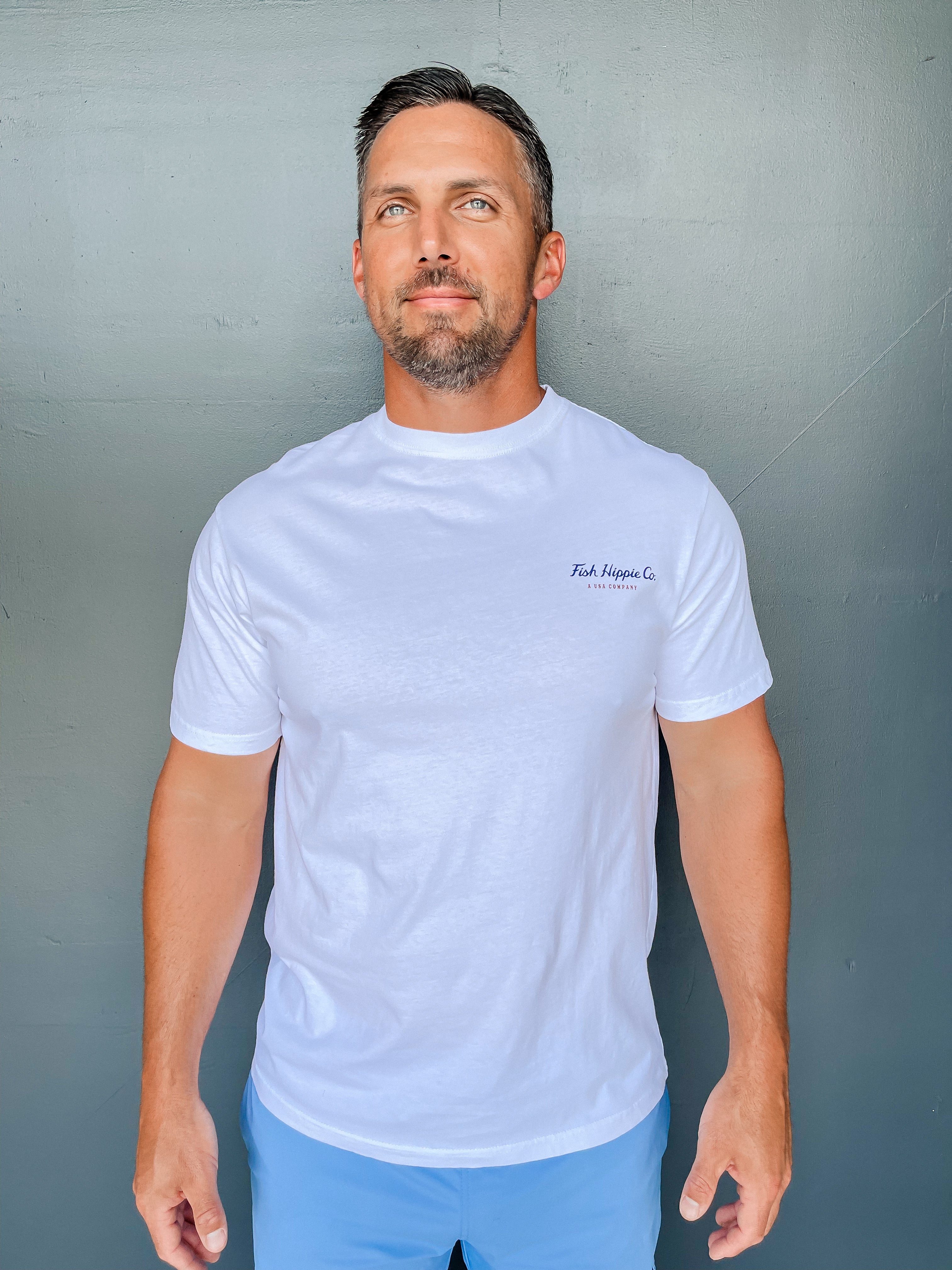 True Blue Short Sleeve Tee - White