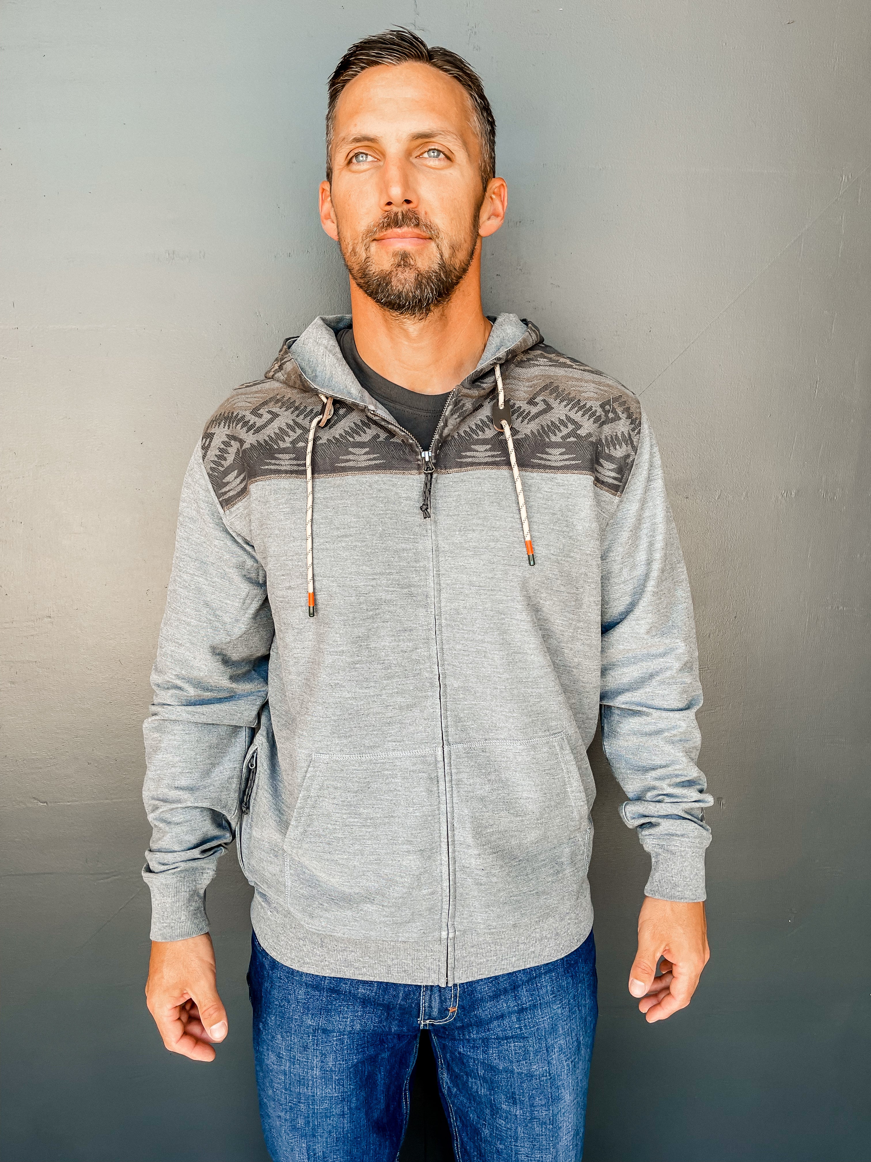 Shaman Hoodie - Deep Grey - Herrador Jacquard