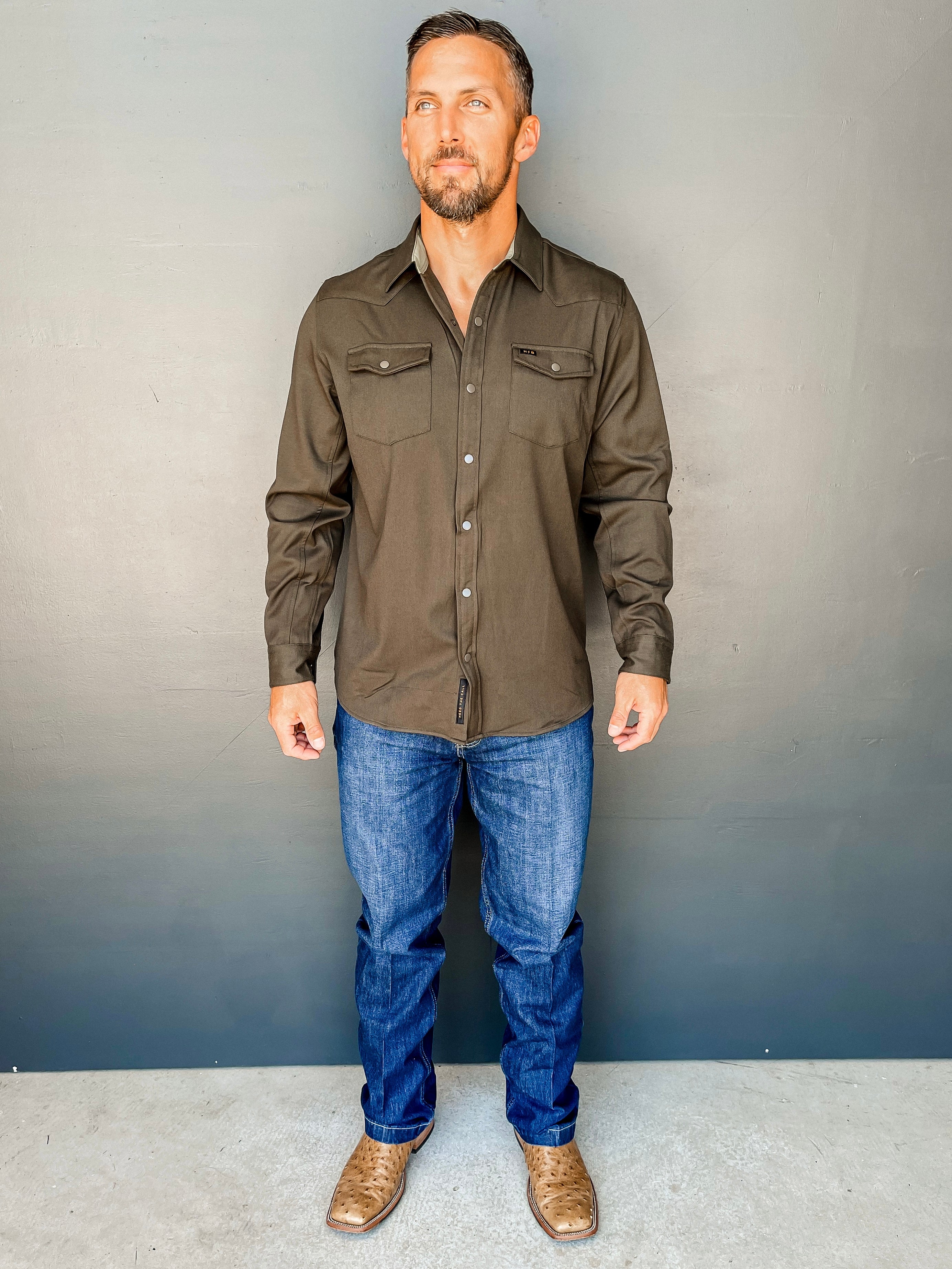 Stockman Stretch Snapshirt - Deep Woods