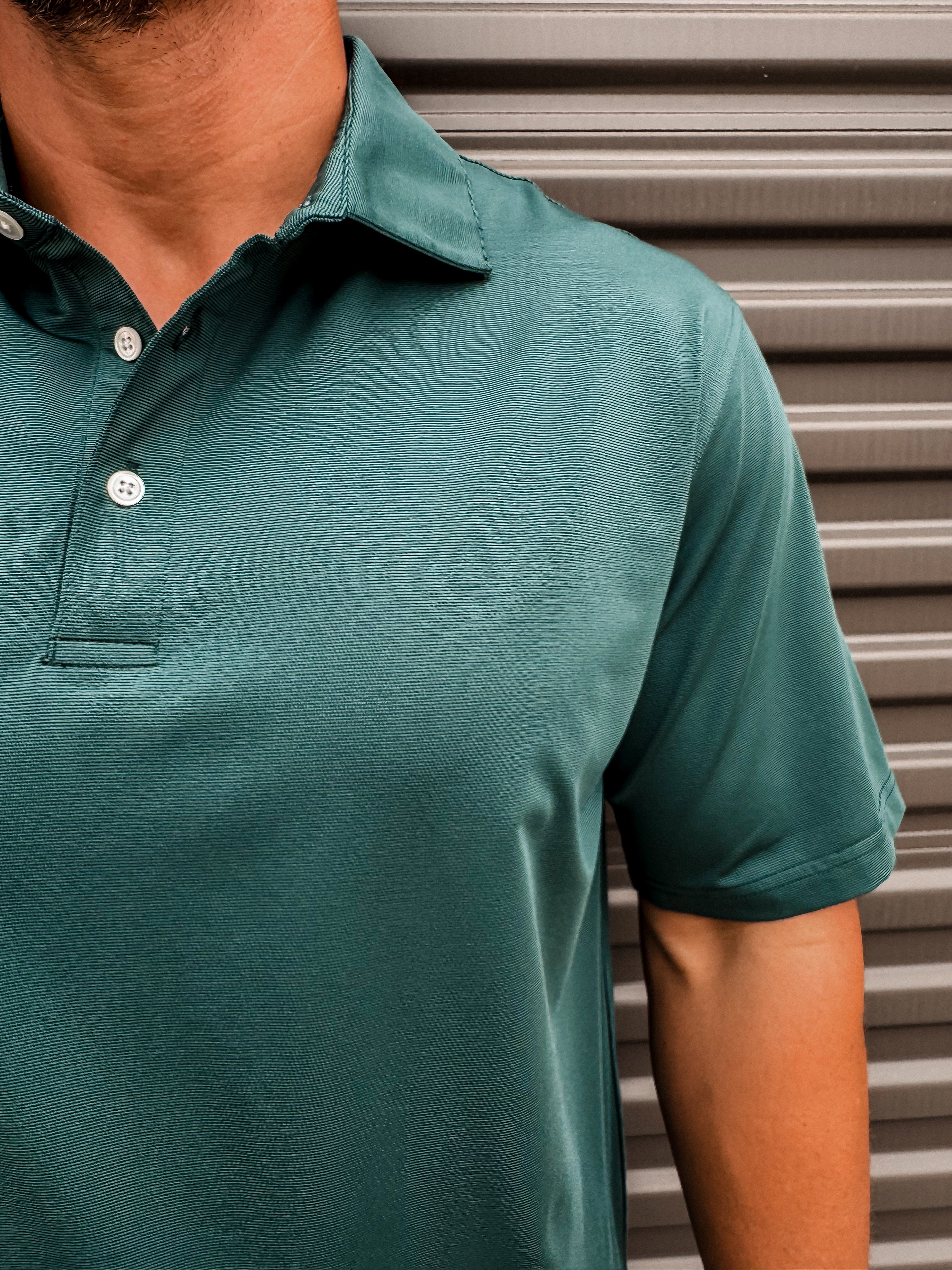 Hairline Stripe Performance Polo - Titian