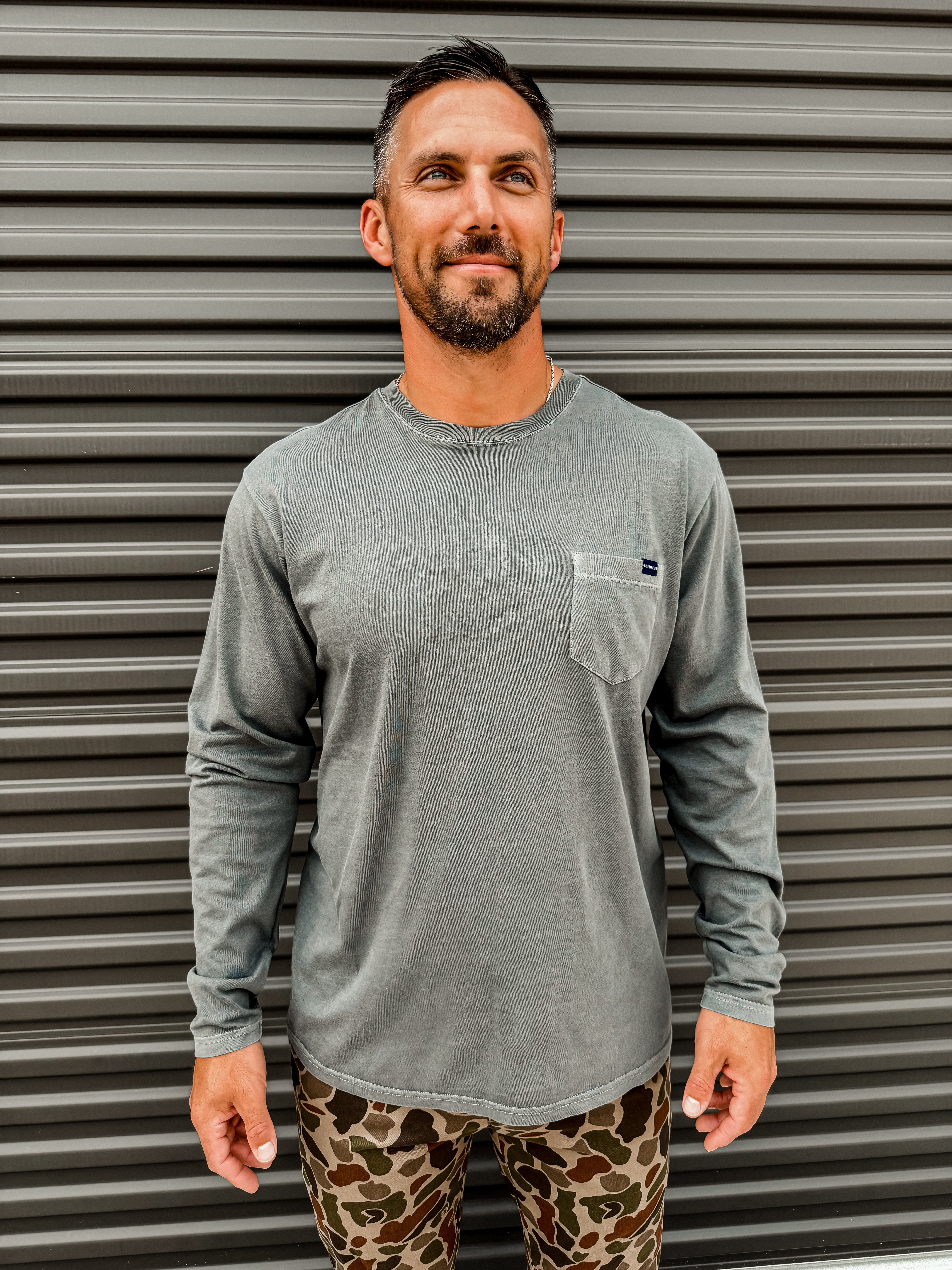 Balao Long Sleeve Pocket Tee - Lava Smoke