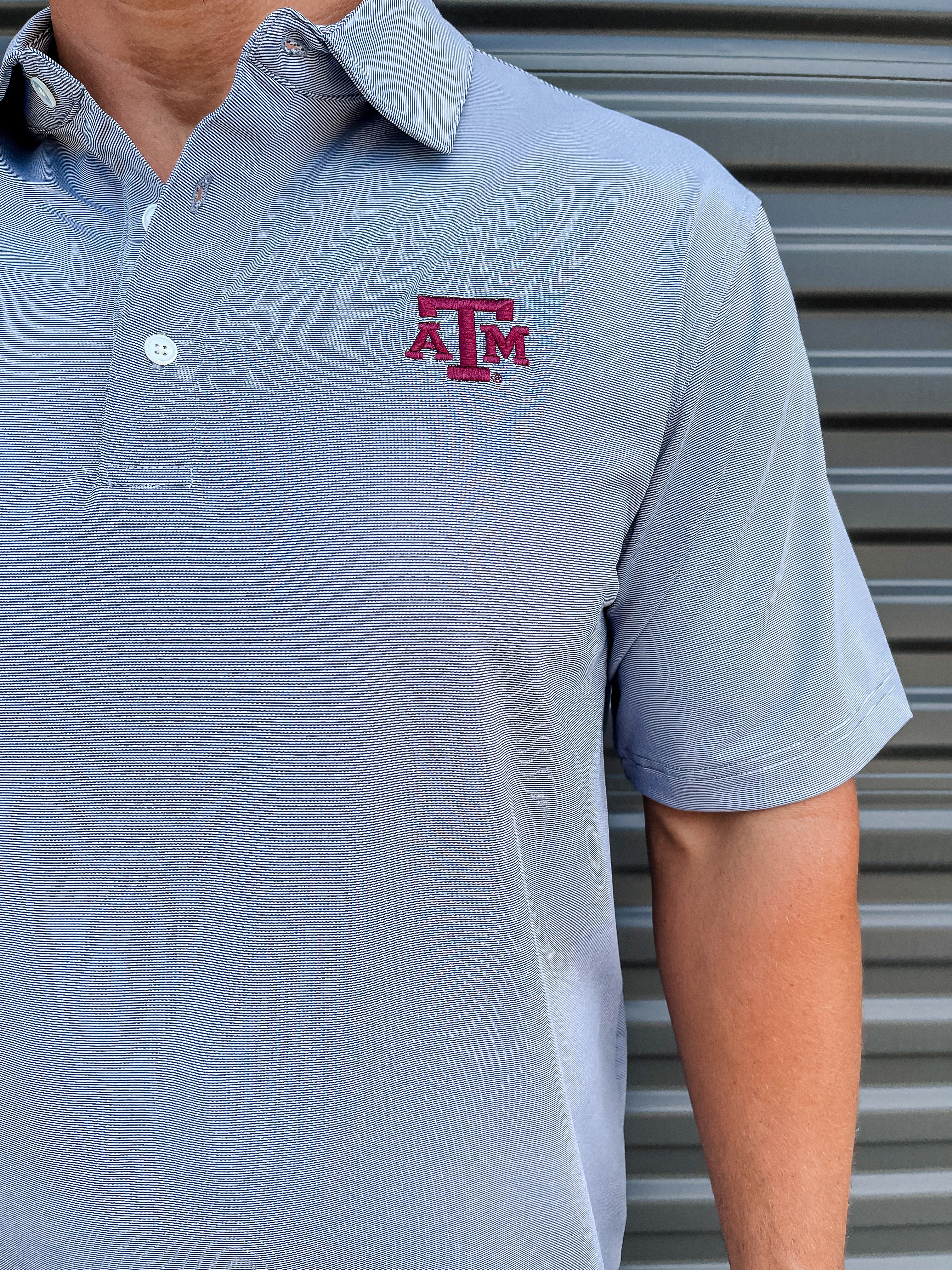 Hairline Stripe Texas A&M Performance Polo - Nine Iron