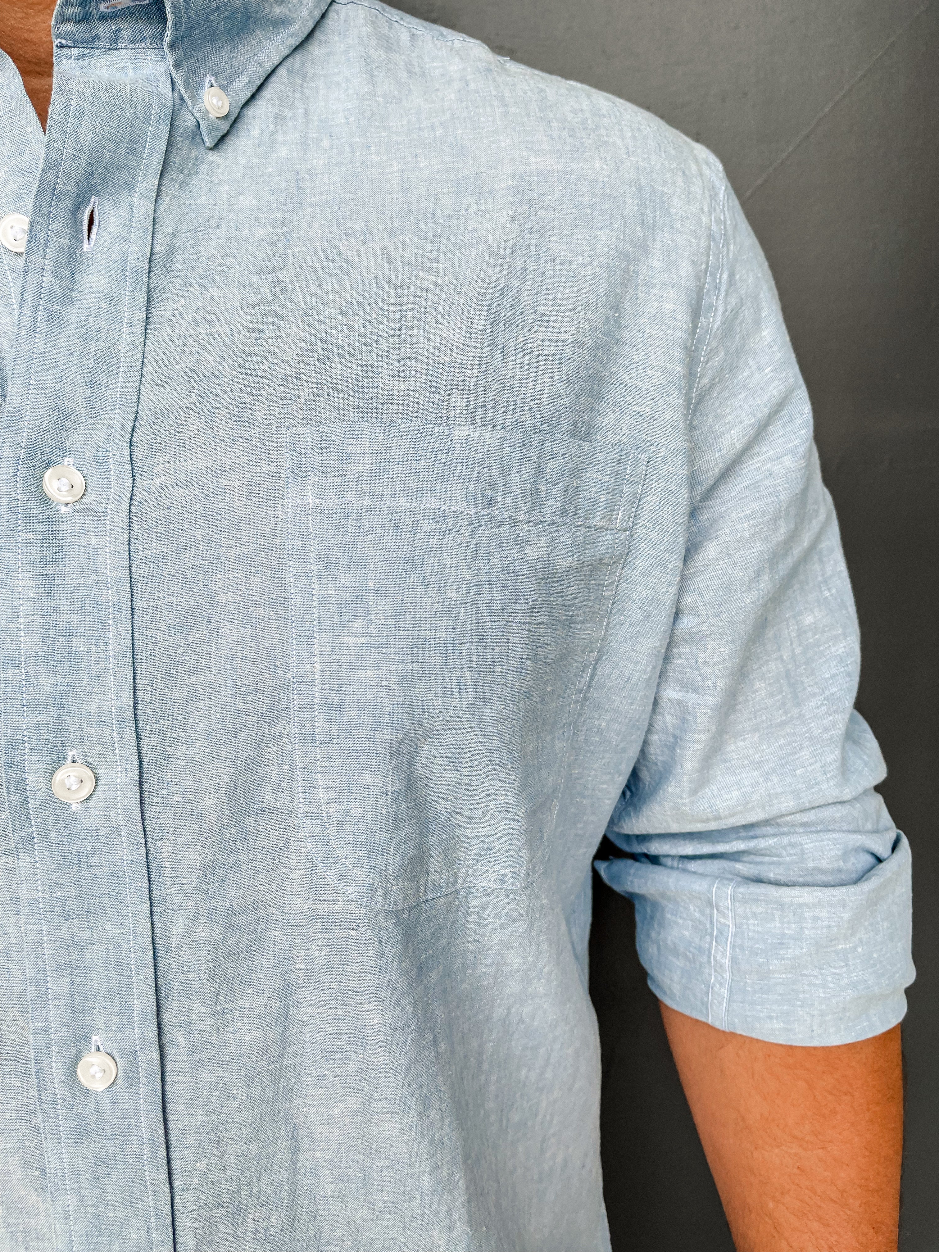Oxford Wallace Linen Shirt - Lure Blue