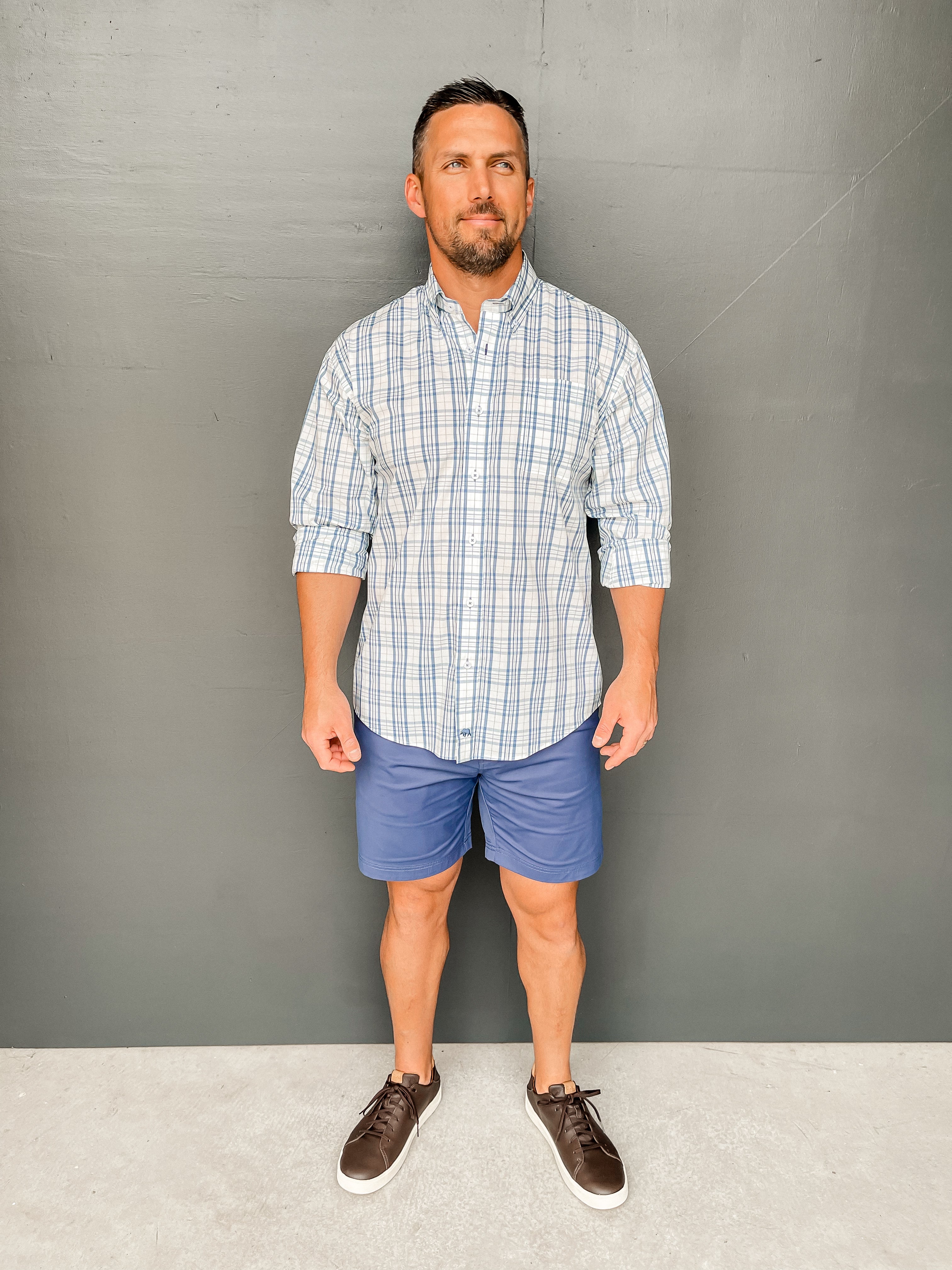 Andros Classic Fit Quad Woven - Blue Horizon