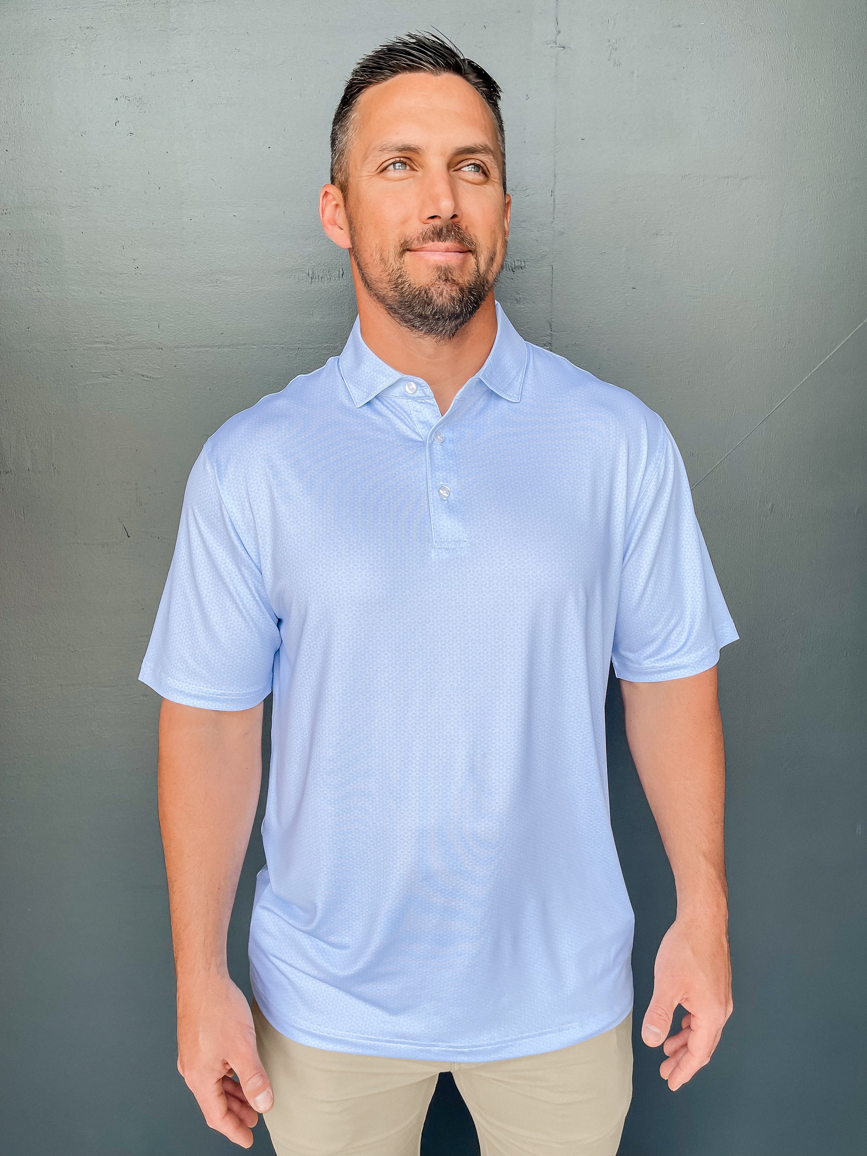 Out Of The Office Printed Performance Polo - Lilac