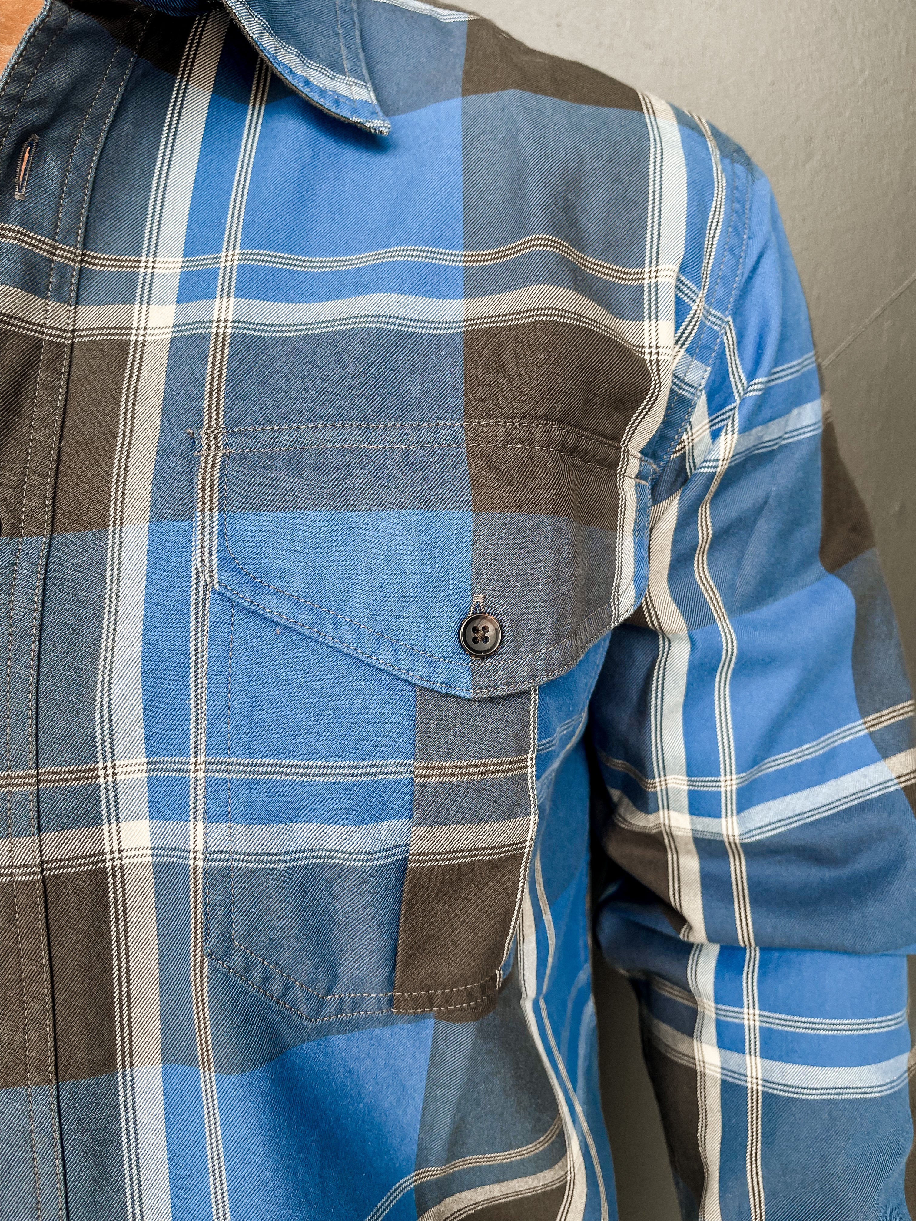 Lightweight Alaskan Guide Shirt - Blue - Faded Black - White Plaid