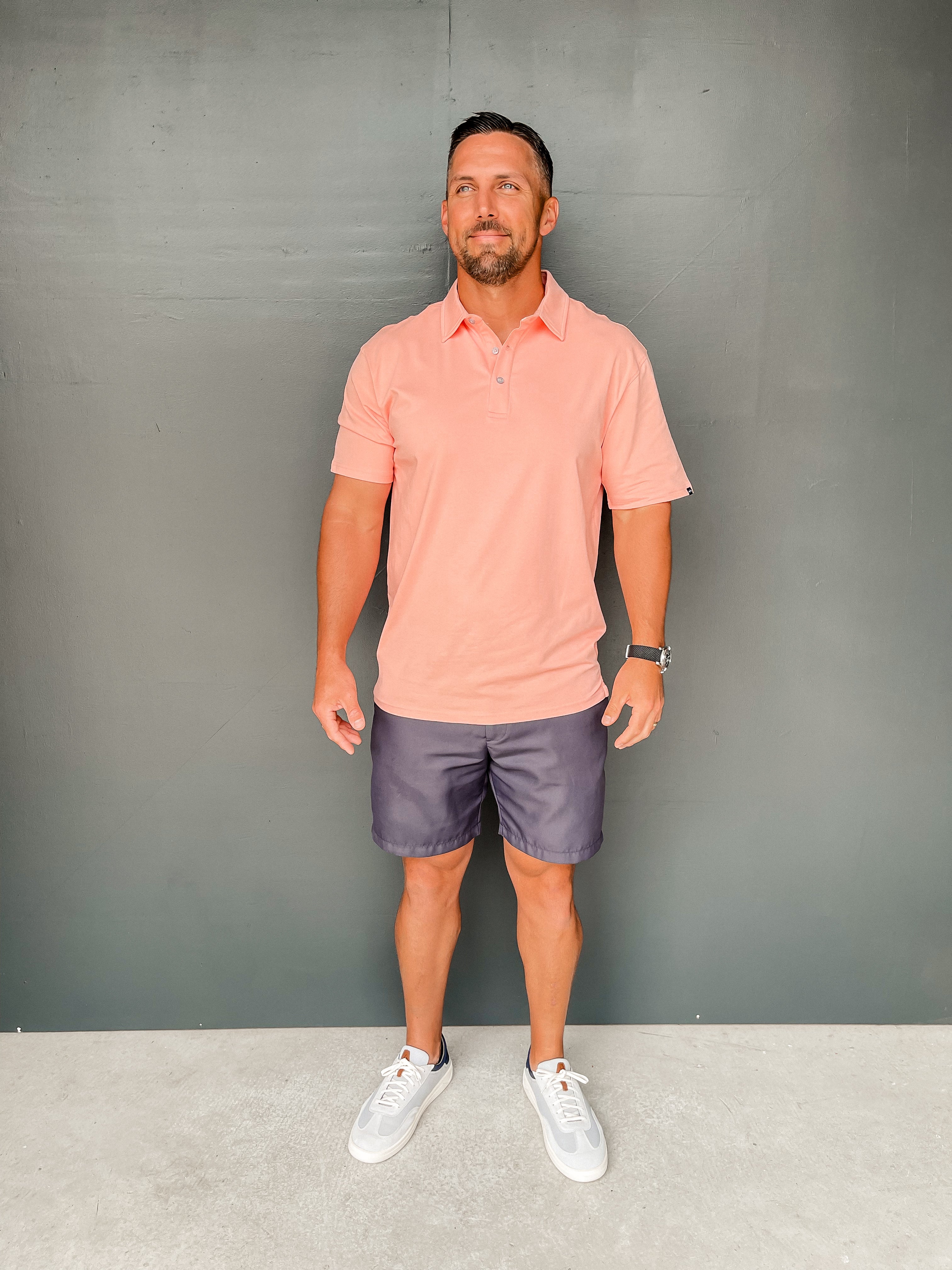 Beacham Solid Polo - Coral Almond