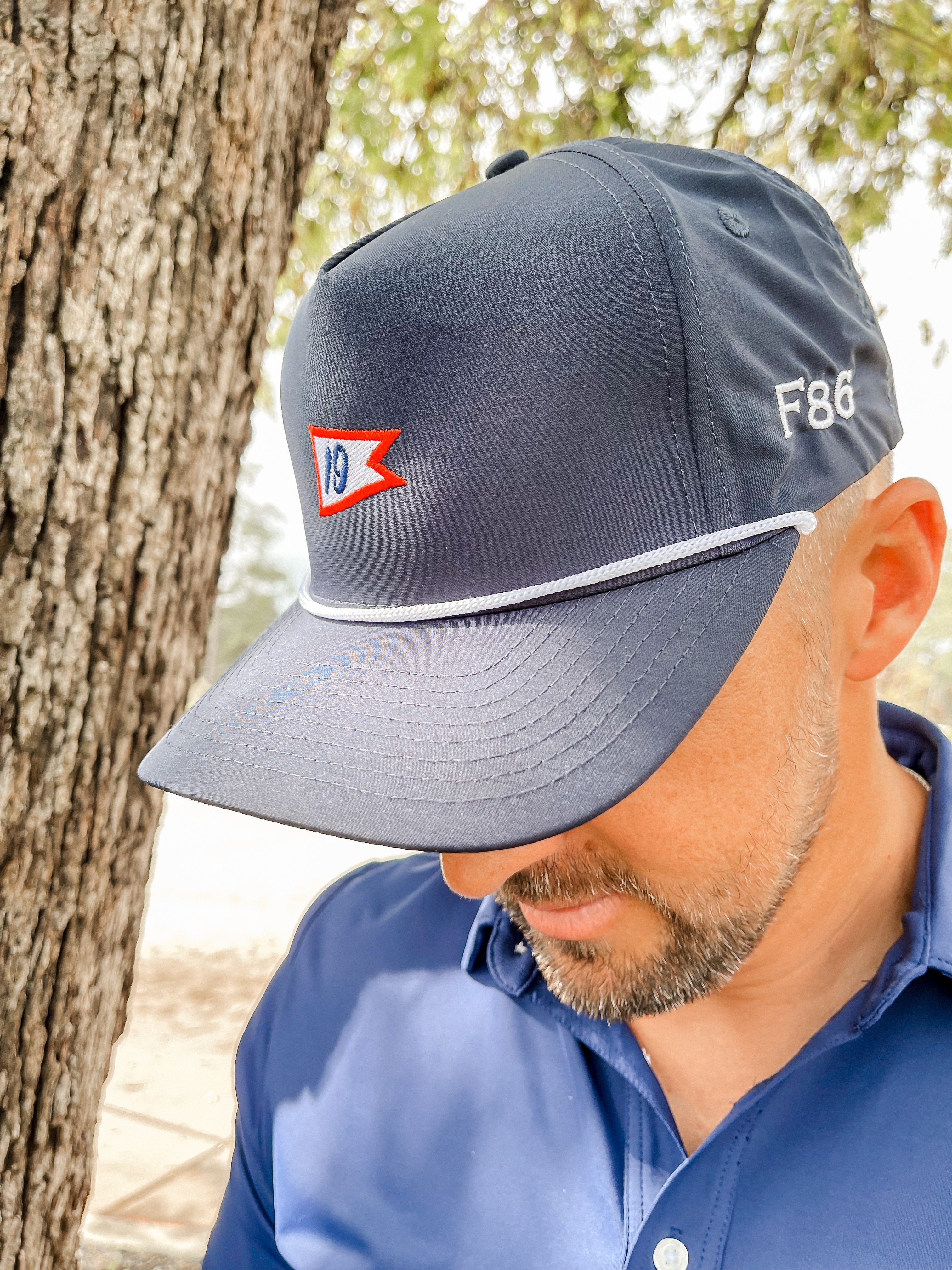 Performance Rope Hat - Navy - 19th Hole Decal
