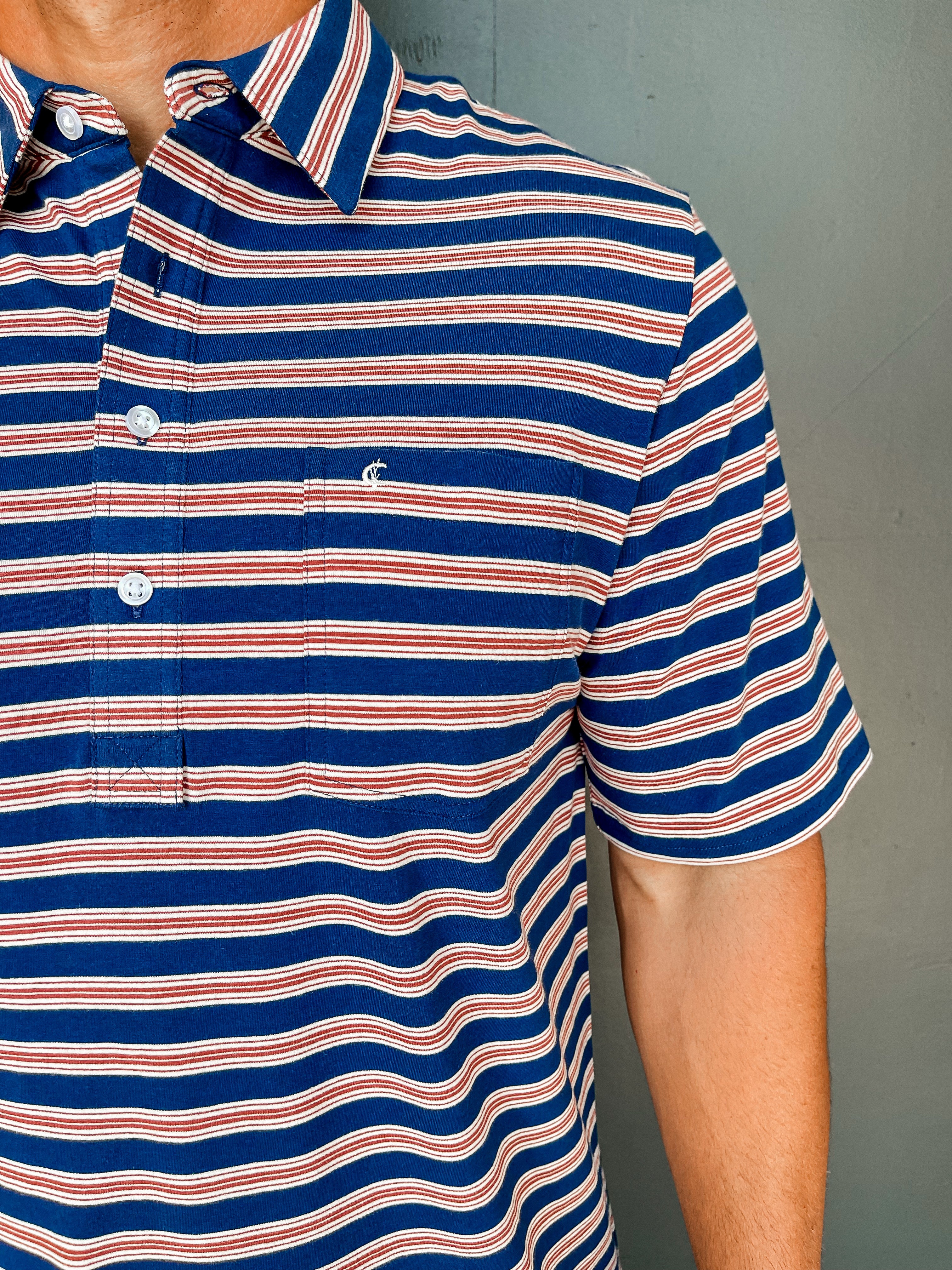 Top-Shelf Players Shirt - Waylon Stripe Navy