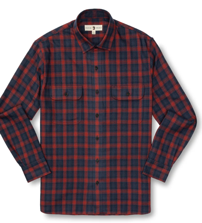 Long Sleeve Performance Rigsby Plaid Shirt - Navy