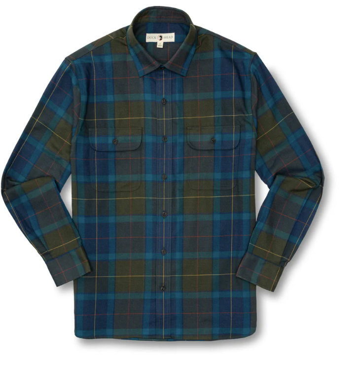 Long Sleeve Performance Flannel Holman Plaid Shirt - Dark Forest Green