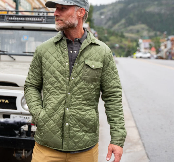 Quilted Shacket - Olive