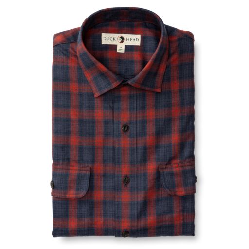 Long Sleeve Performance Rigsby Plaid Shirt - Navy