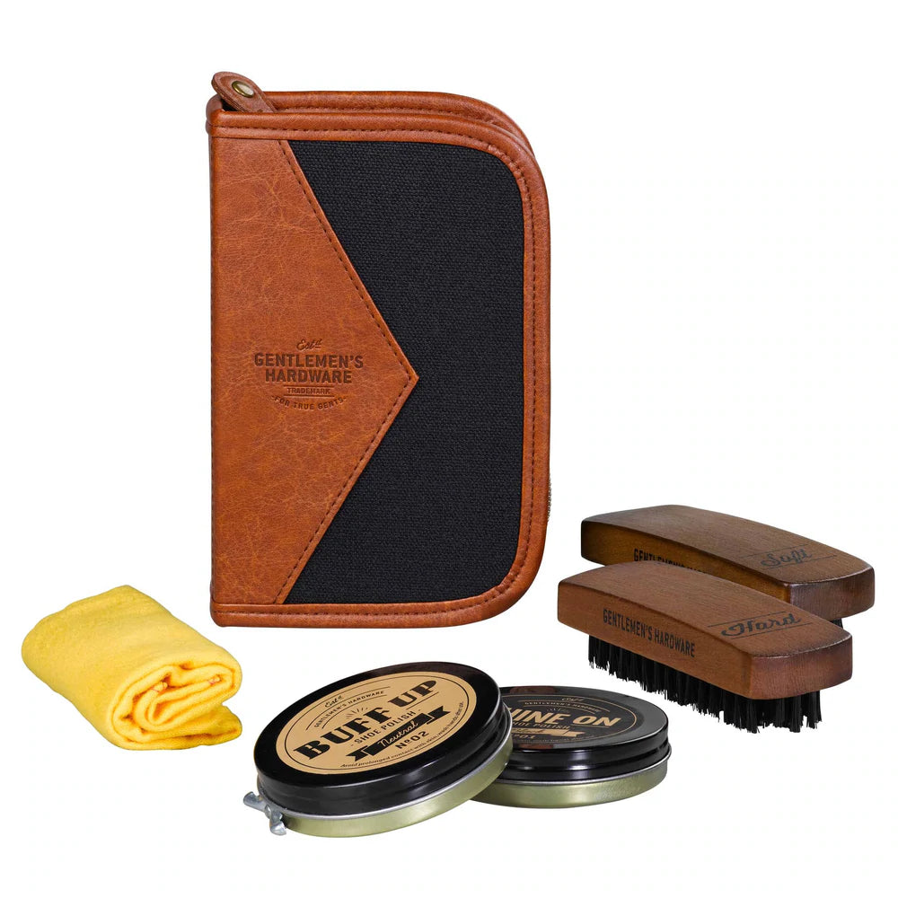 Charcoal Canvas Shoe Shine Kit